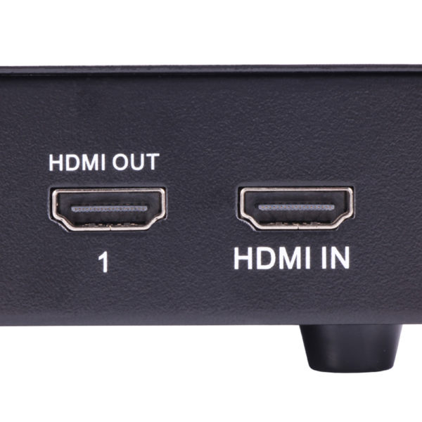 Back Panel of Vcom DD418A Showing Input and Output Ports