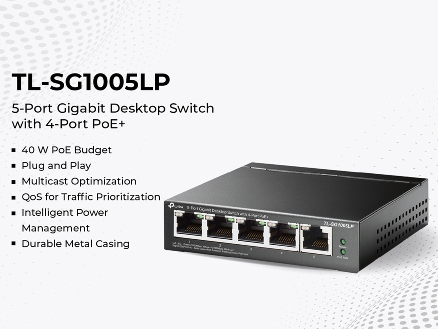 TP-Link Network 5 Port Gigabit Switch - TL-SG1005P