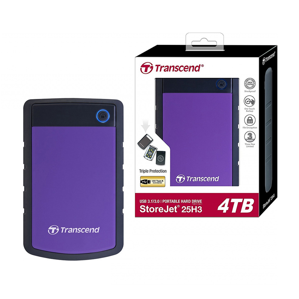 Transcend StoreJet Portable External 04 TB Hard Drive - 25H3