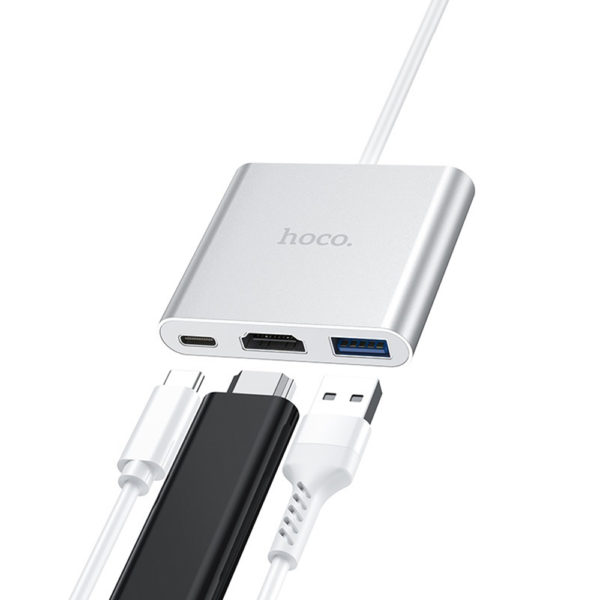 HOCO USB Type-C to USB 3.0 + HDMI + USB Type-C- HB14