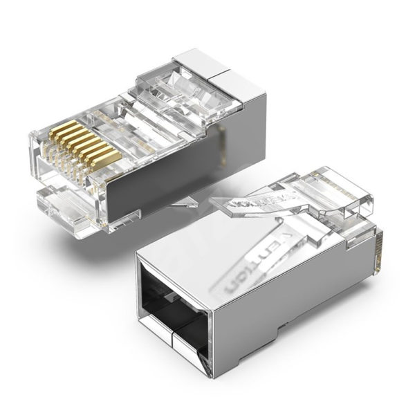 Shielded CAT6 RJ45 100 Connectors Pack