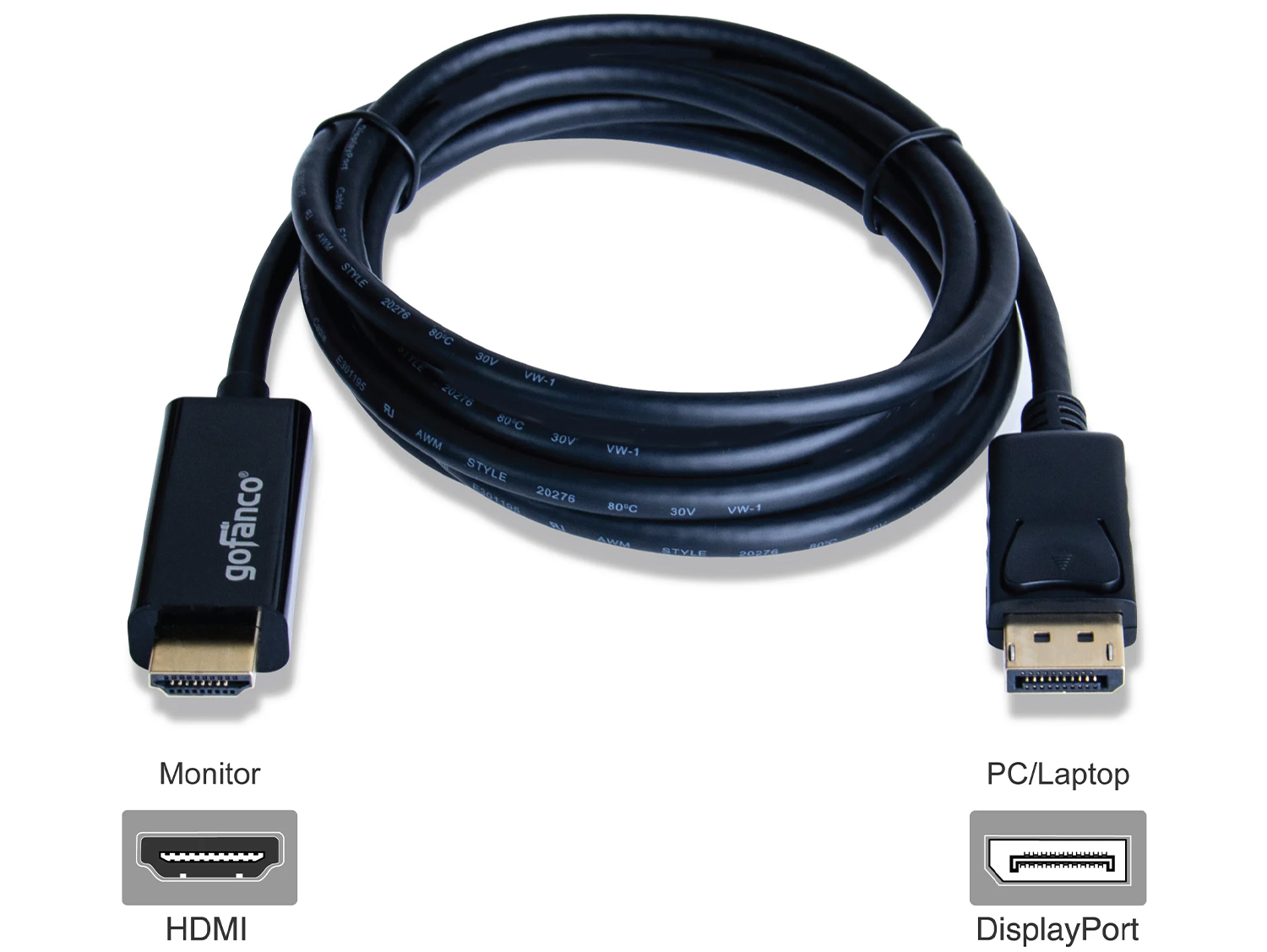 DisplayPort to HDMI Converter Cable