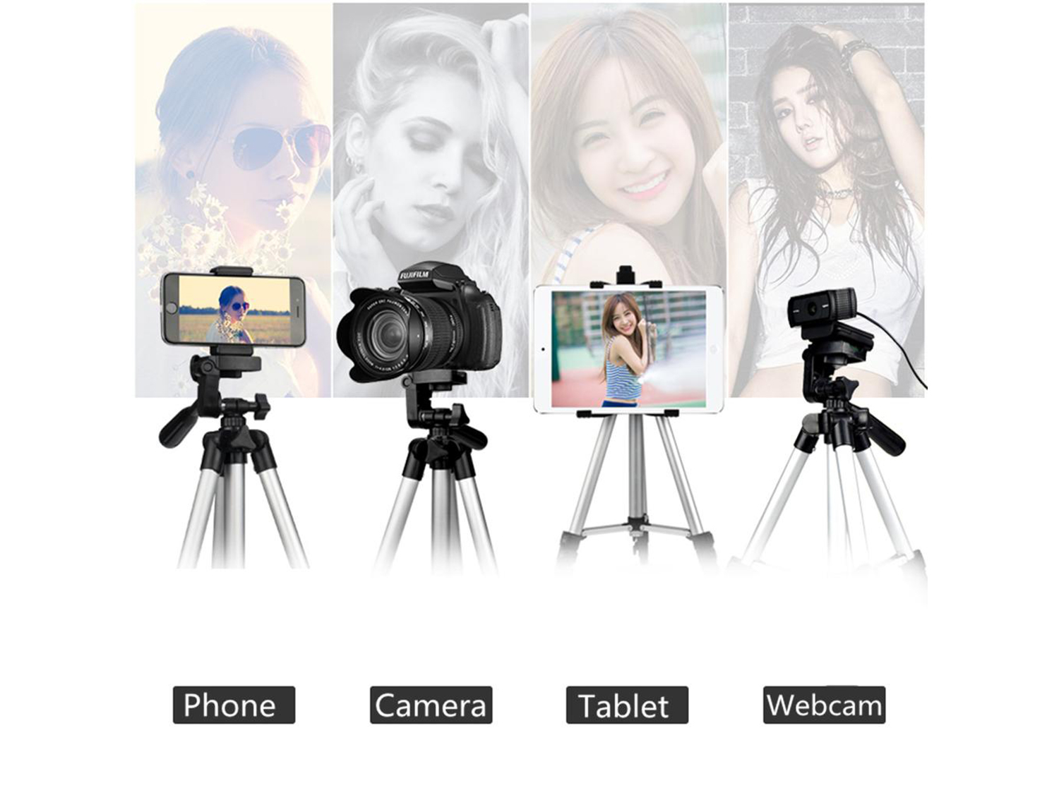 DK 3888 Mobile Phone Camera Holder Aluminum Portable Long Tripod Stand Bluetooth Remote Control