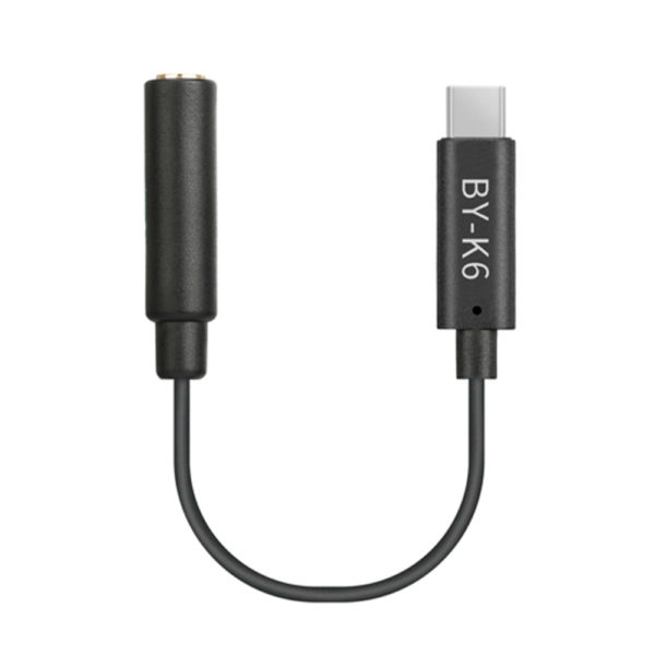 BOYA BY-K6 DJI Osmo Pocket Microphone External Sound Adapter USB C to 3.5mm TRS