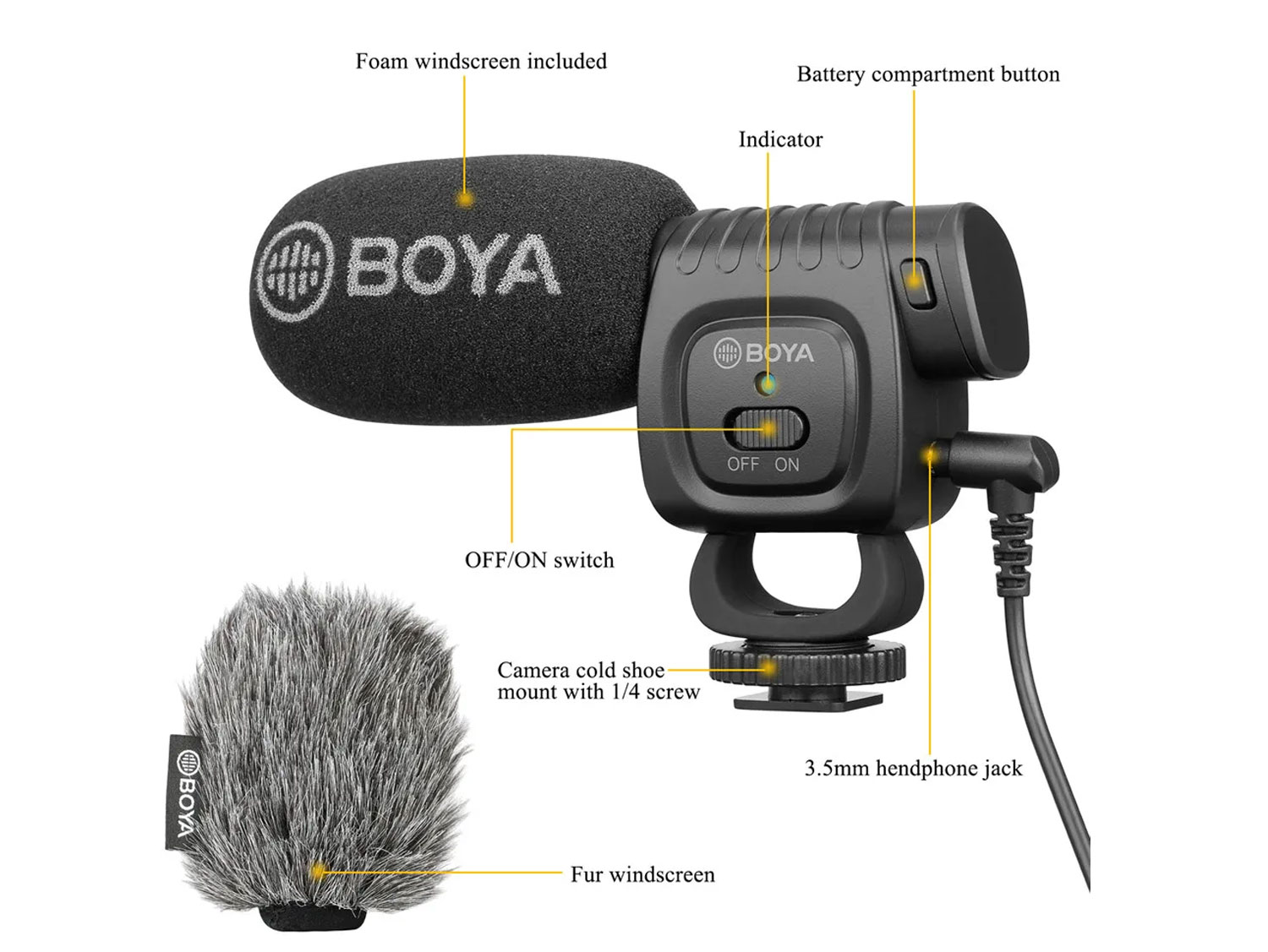 BOYA BY-BM3011 Camera Shotgun Microphone for Professional Audio Recording