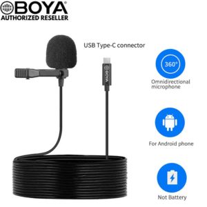 BOYA by-M3 Digital USB Type-C Lavalier Microphone - Front View