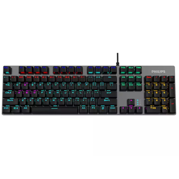 Philips SPK8404 RGB Mechanical Gaming Keyboard Front View