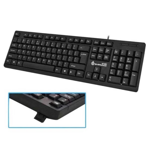 Side Profile Shipadoo K160 Wired Keyboard