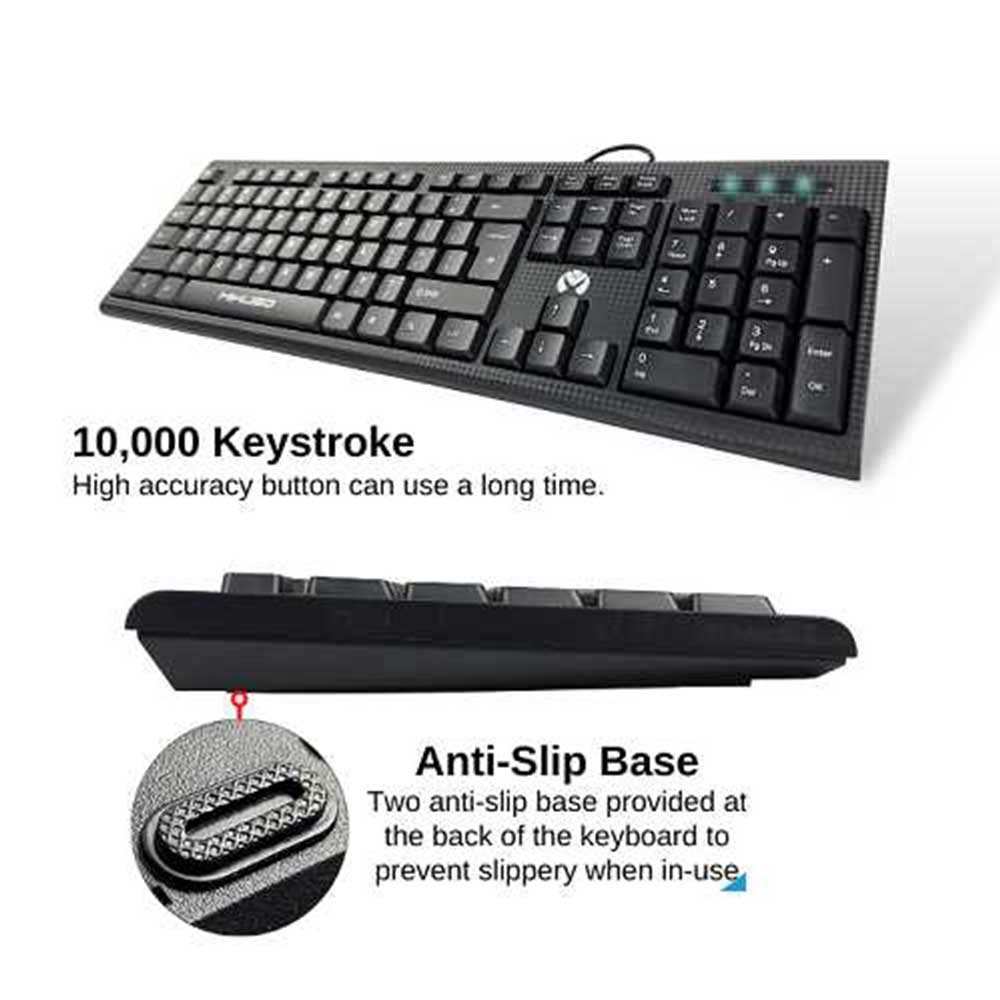 MIKUSO KB-049U keyboard plug & play feature, ready to use out of the box