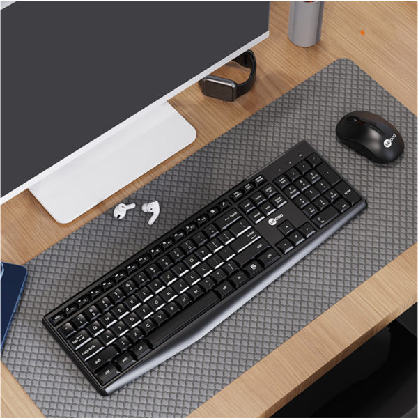 Lecoo KW211 wireless keyboard and mouse combo on a desk