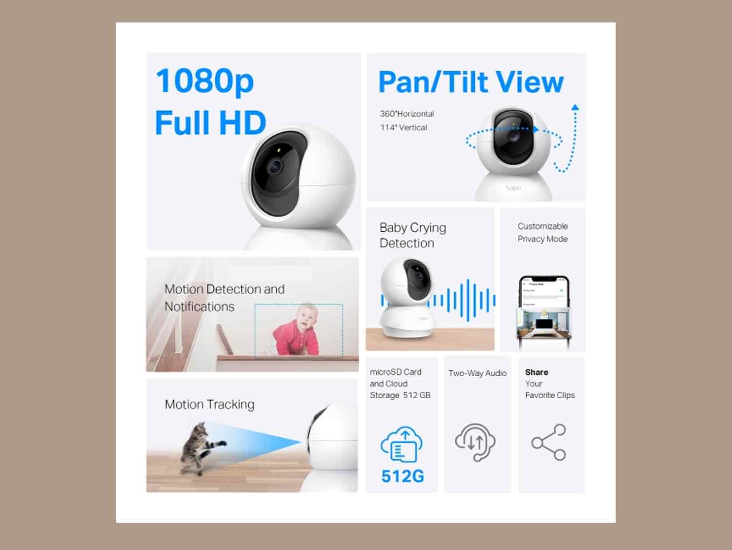 Tp-link Tapo C200 Pan/Tilt Home Security Wifi Camera