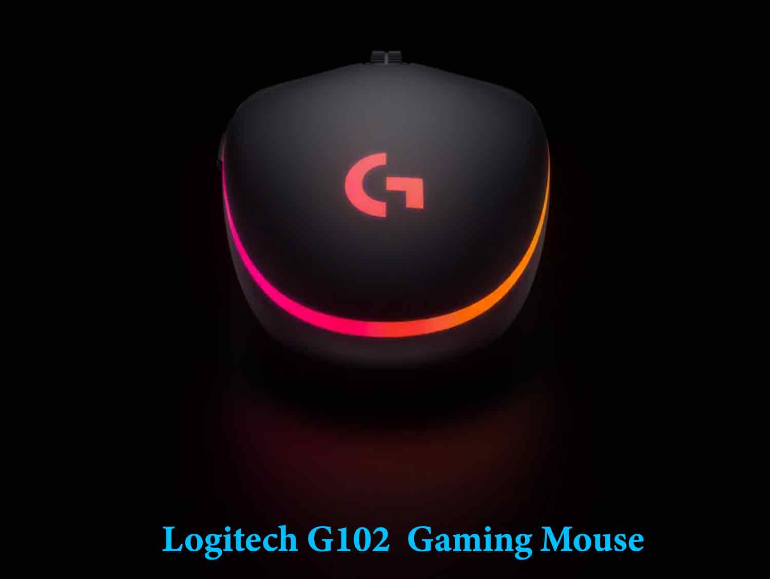 Logitech G102 LIGHTSYNC RGB gaming mouse illuminated in vibrant colors