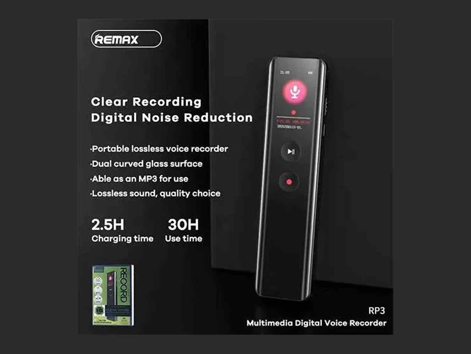 REMAX RP3 16GB Digital Voice Recorder Overview