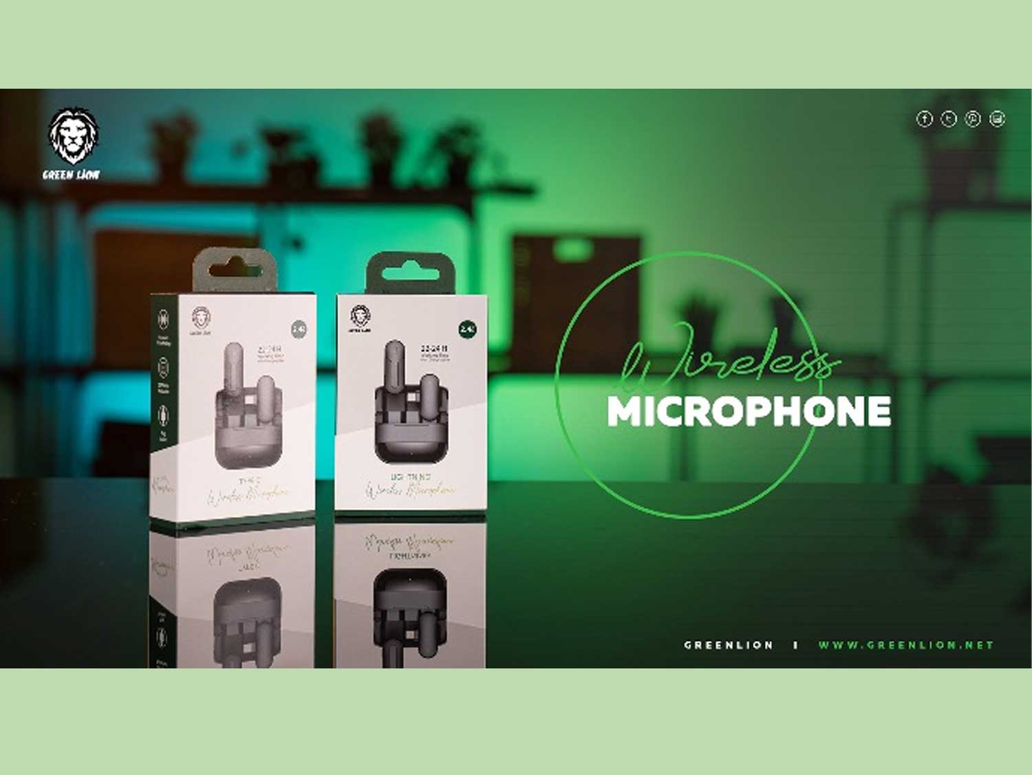 Green Lion Wireless Microphone Lightning Connector – Black GNWIRLGTBK