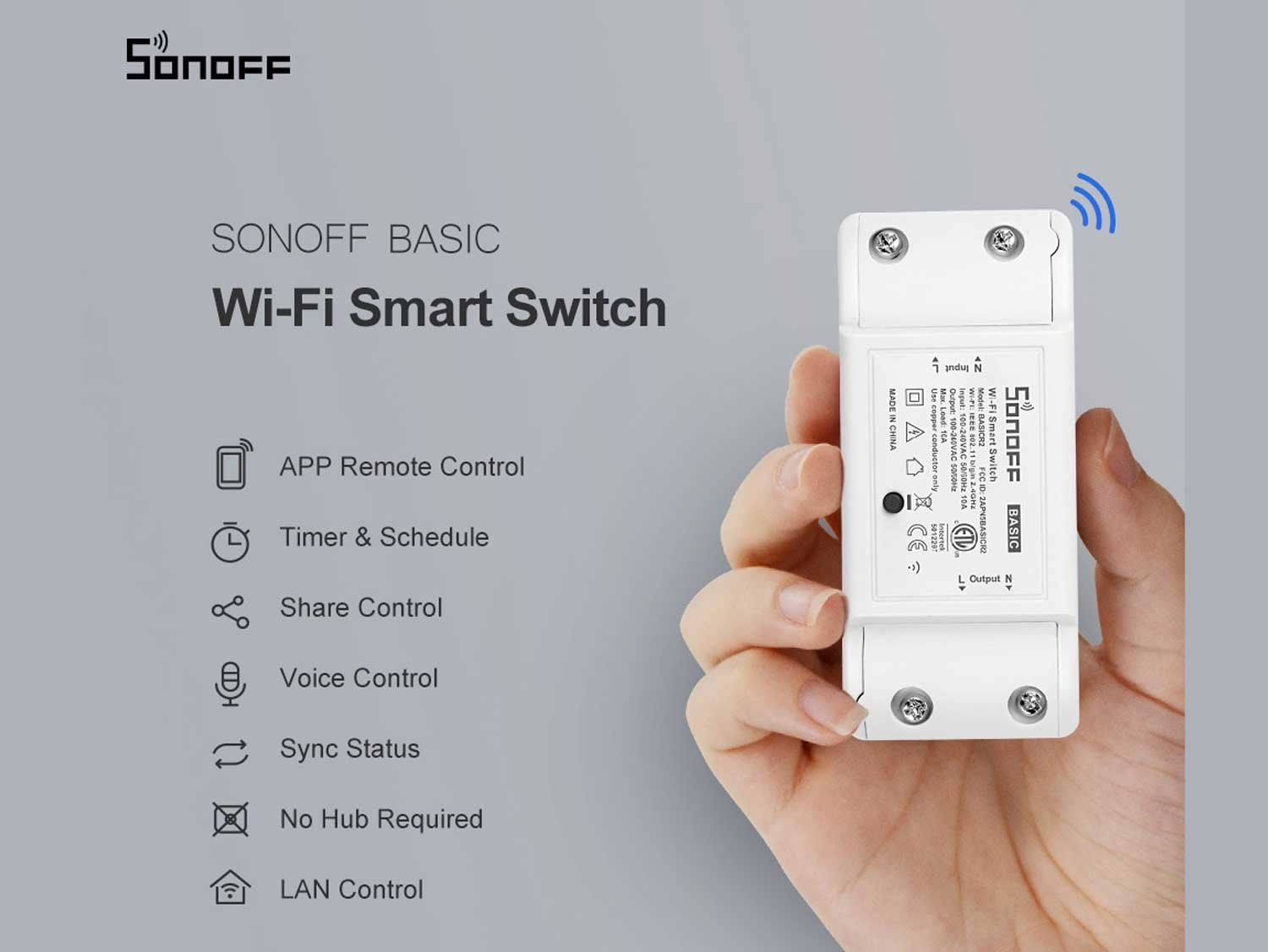 Sonoff Basic Smart Home Controller Direct Wiring Switch For Smart Home – 1 Channel