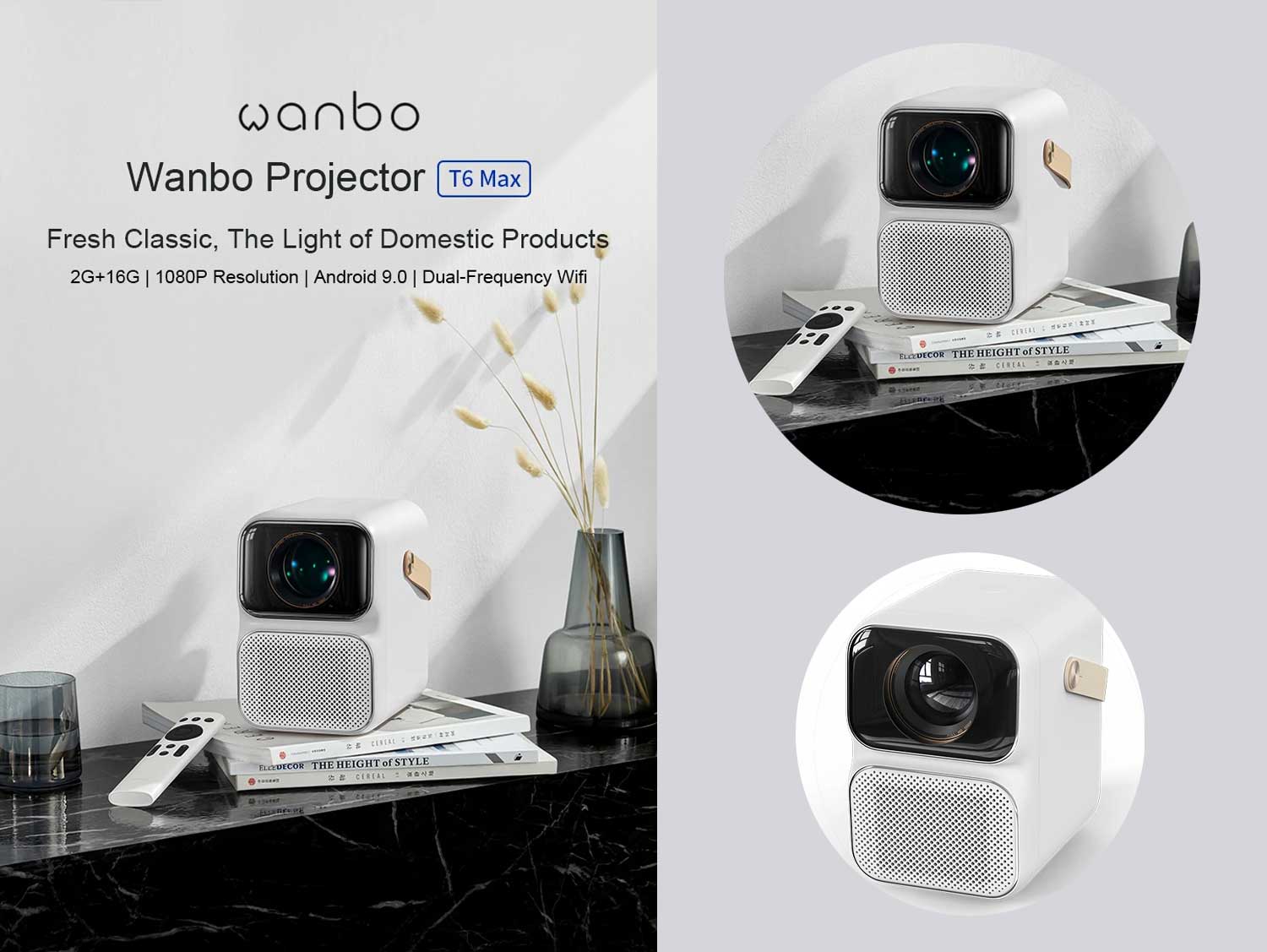 Wanbo T6 Max Global Version Portable Lumens Home Cinema Projector