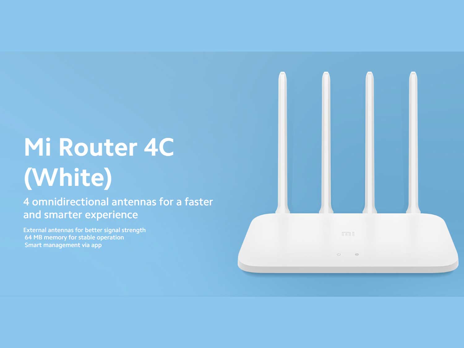 Xiaomi Mi Router 4C (White), 300 Mbps with 4 high-Performance Antennas