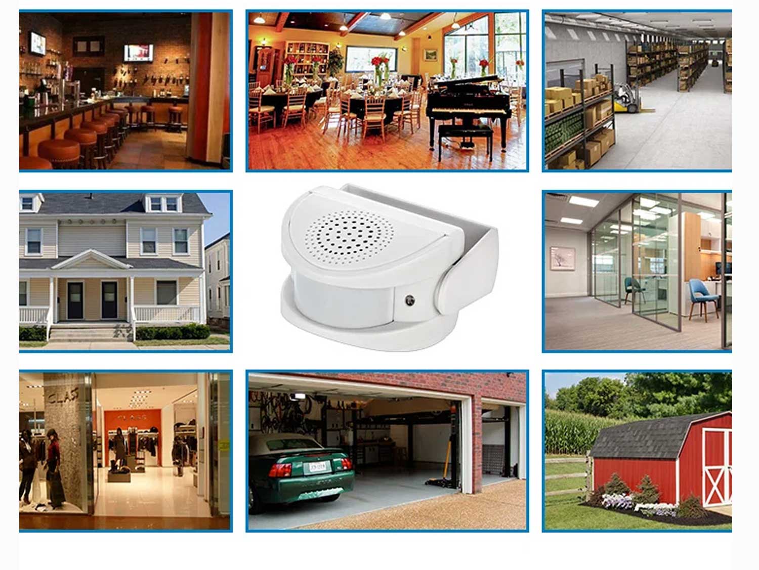 Wireless PIR Motion Sensor Alarm Doorbell Front View