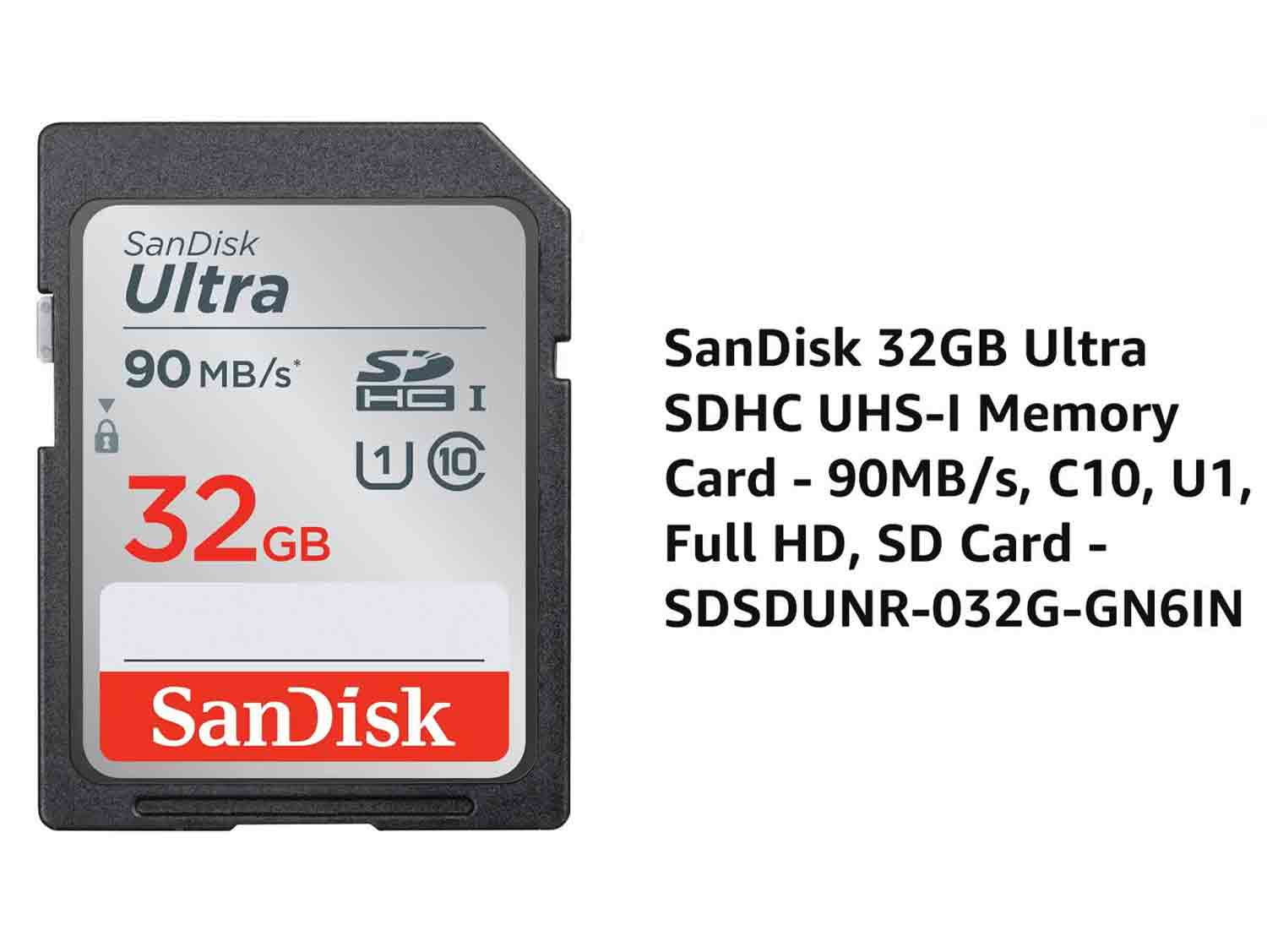 SanDisk 32GB Ultra SDHC UHS-I Memory Card - 90MB/s