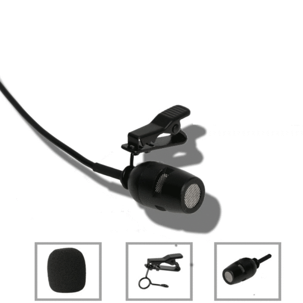 Lavalier Lapel Microphone for 4Pin AKG Wireless Black