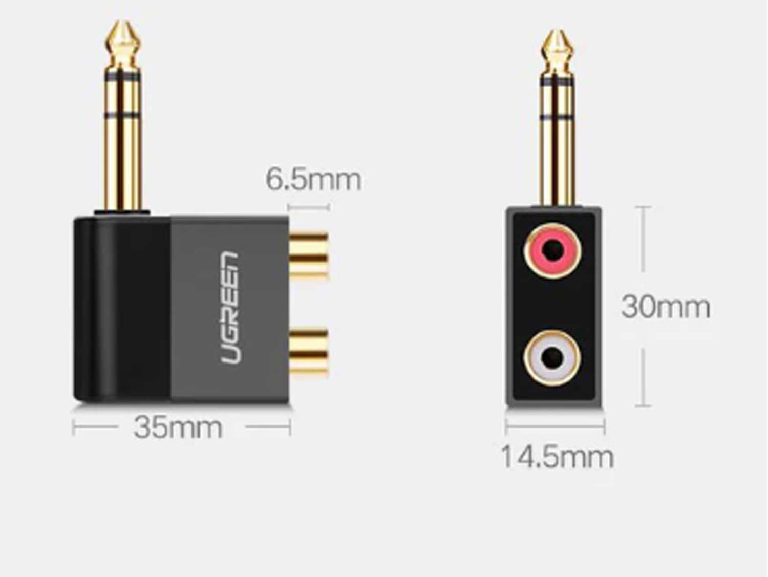Ugreen 6.35mm Male to 2RCA Female Adapter