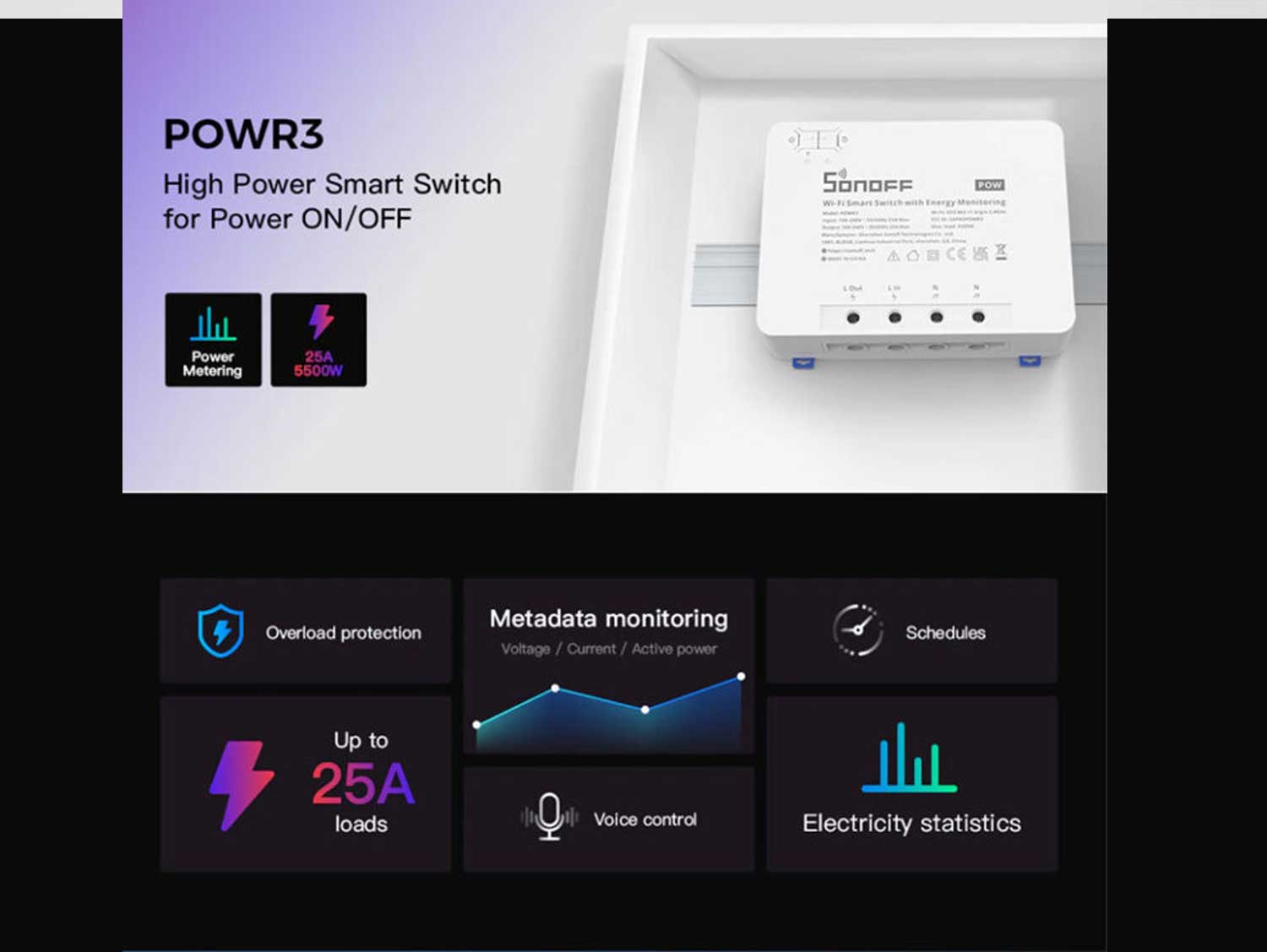 Sonoff POWR3 Energy Monitor Watt or Wattage Meter Sri Lanka