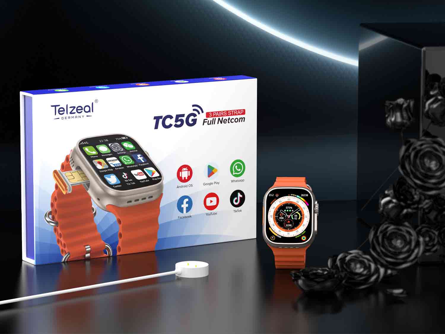 Telzeal TC5G Sim Android Smart Watch 4 / 64