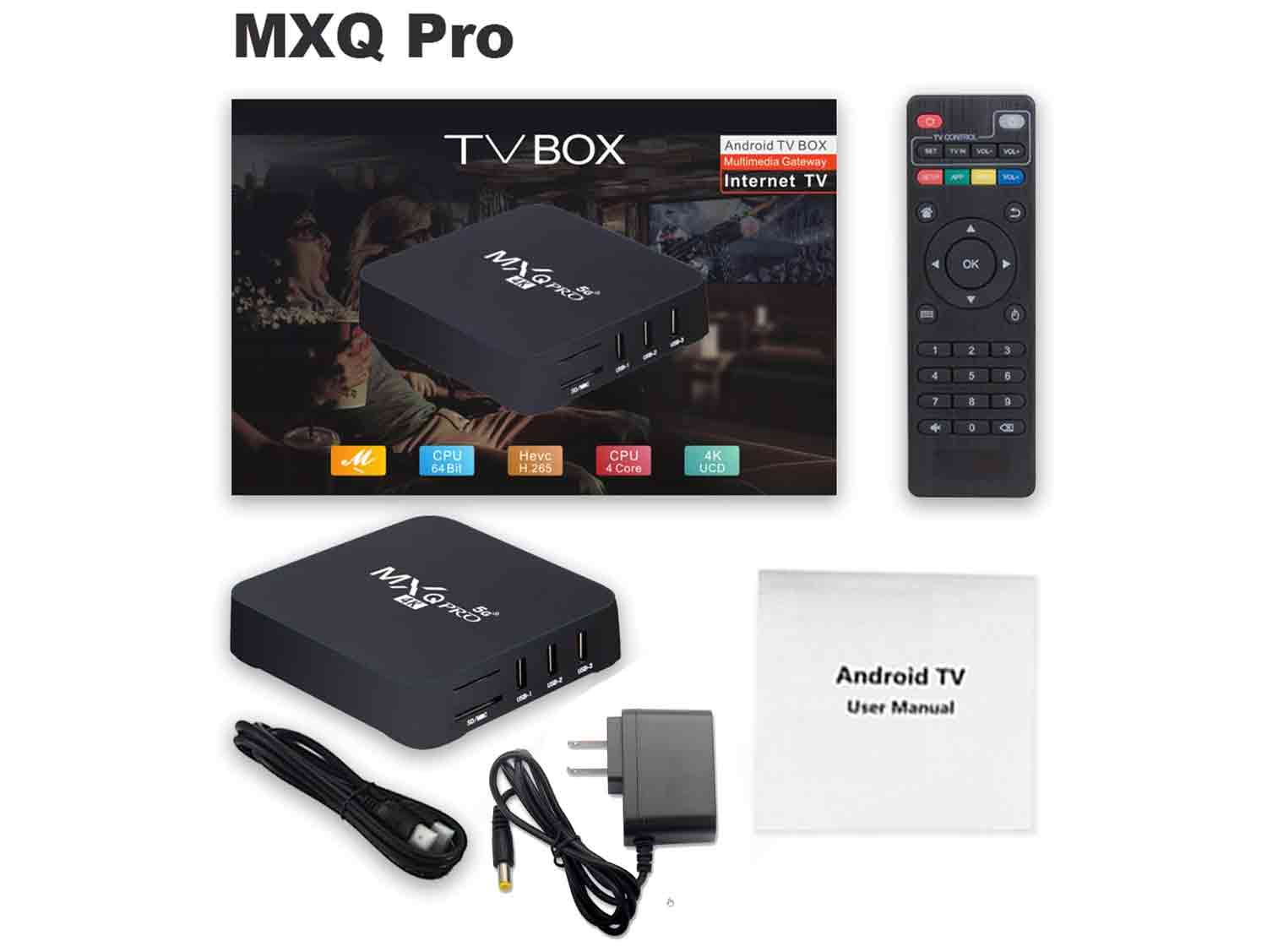 MXQ PRO 4K Android TV Box 1Gb Ram 8Gb Rom