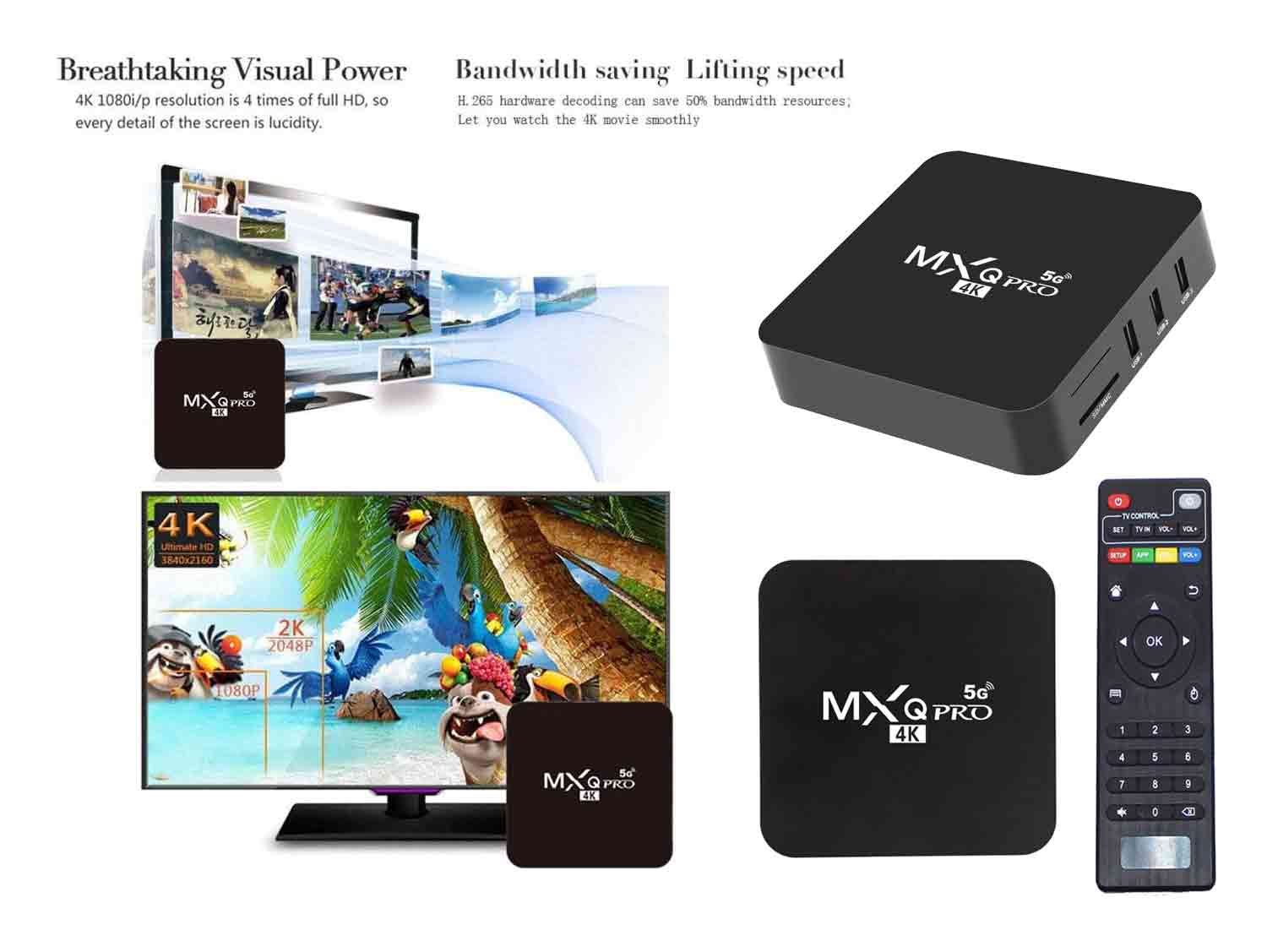 MXQ PRO 4K Android TV Box 1Gb Ram 8Gb Rom