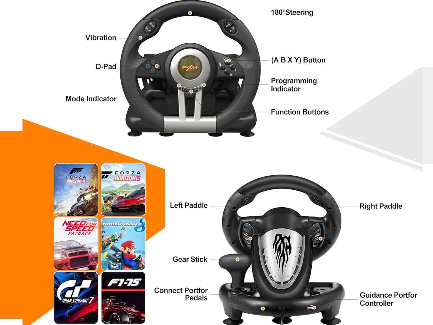 PXN Racing Wheel - Gaming Steering Wheel