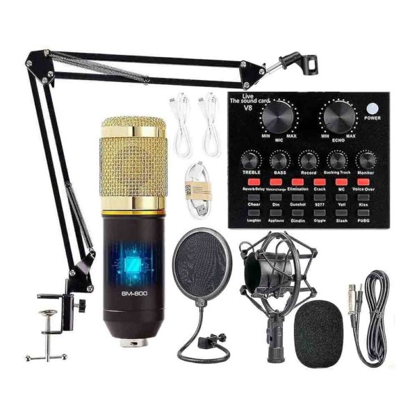 ZINGYOU Condenser Microphone Bundle, BM-800 Mic Kit with Adjustable Mic Suspension Scissor Arm