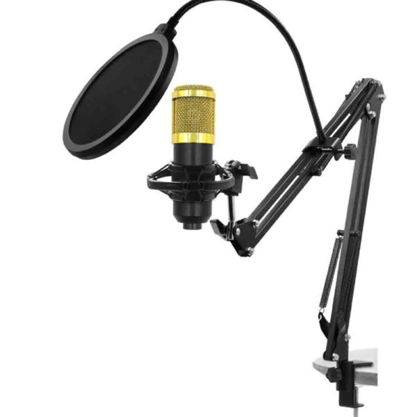 ZINGYOU Condenser Microphone Bundle, BM-800 Mic Kit with Adjustable Mic Suspension Scissor Arm