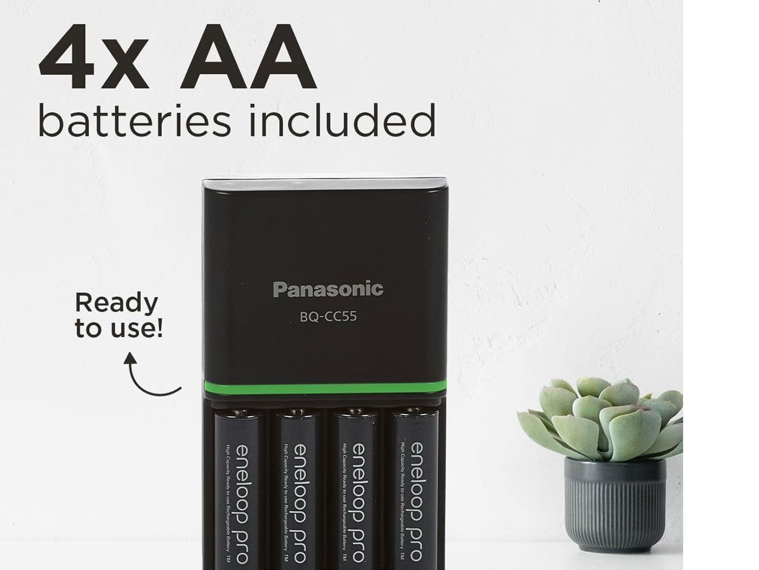 Panasonic Eneloop Pro Rechargeable AA Ni-MH Batteries with Charger