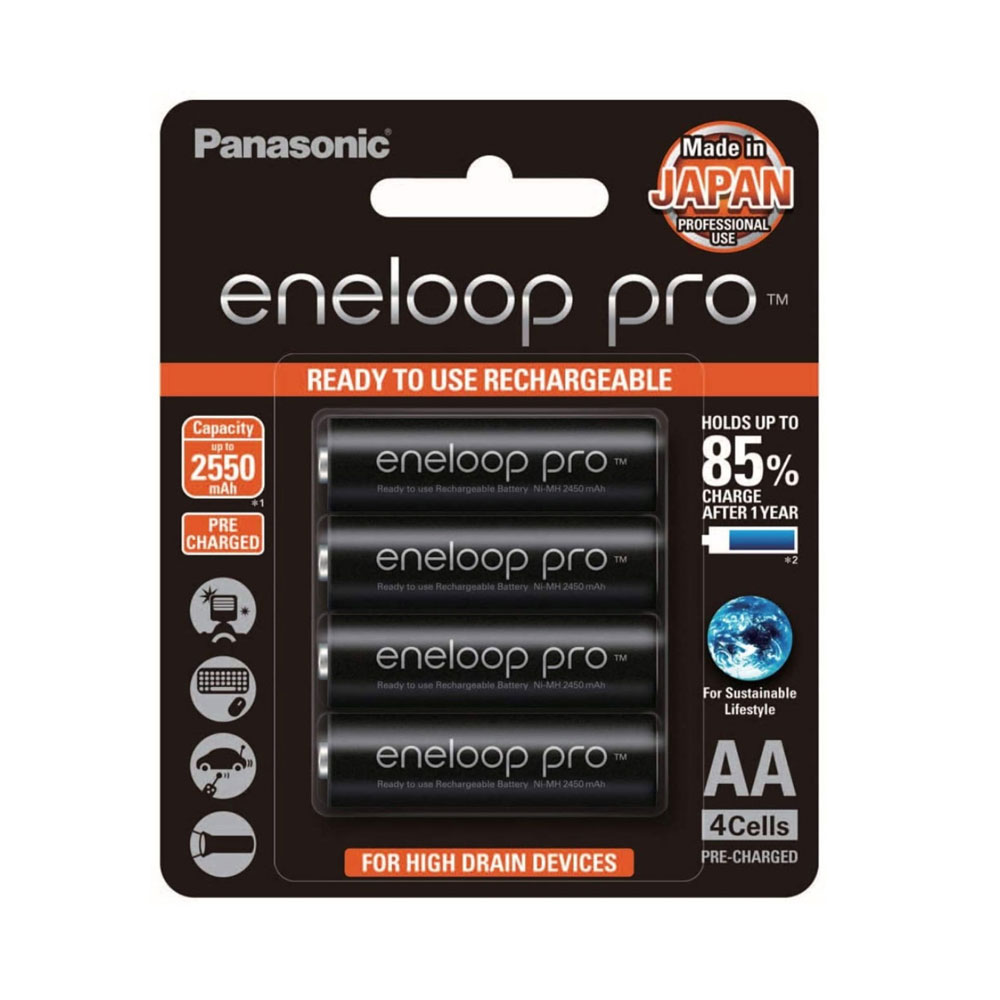 Panasonic eneloop pro AA Rechargeable NiMH Batteries (1.2V, 2550mAh)