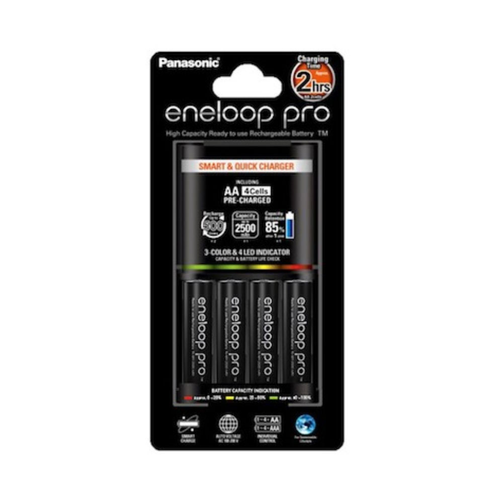 Panasonic Eneloop Pro Rechargeable AA Ni-MH Batteries with Charger