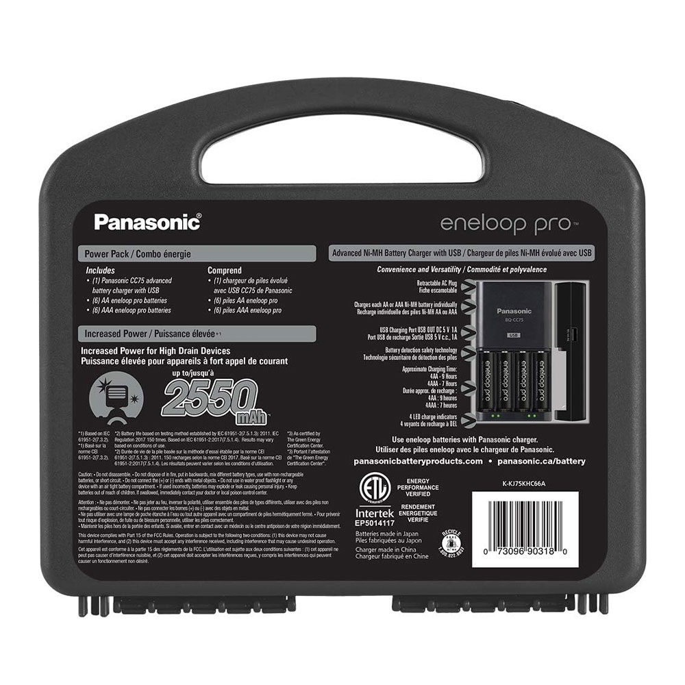 Panasonic eneloop pro High Capacity Power Pack with Charger, 8 AA and 2 AAA NiMH Batteries