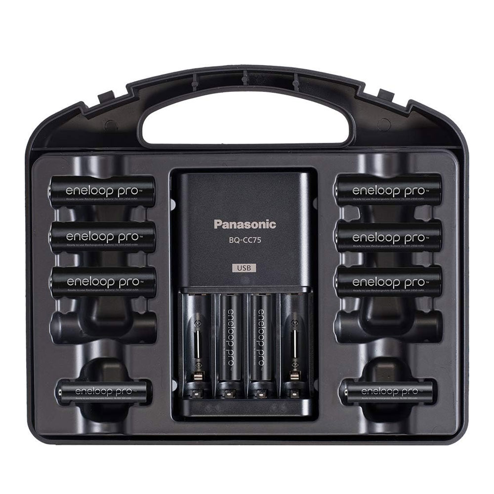 Panasonic eneloop pro High Capacity Power Pack with Charger, 8 AA and 2 AAA NiMH Batteries