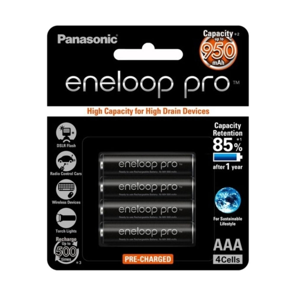 Panasonic Eneloop Pro AAA Rechargeable Battery 4 PCS (950 mAh) – BK-4HCCE/4BT