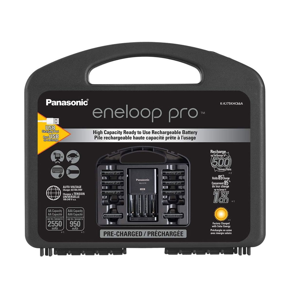 Panasonic eneloop pro High Capacity Power Pack with Charger, 8 AA and 2 AAA NiMH Batteries