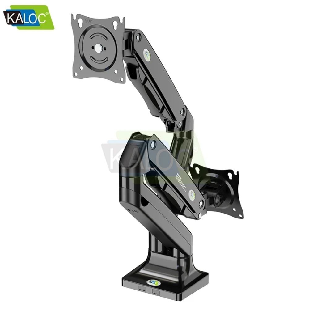 Dual Arm Desk Mount by Kaloc for 32 Inch Monitors